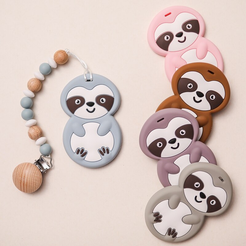 Laten We 1Pc Baby Bijtringen Silicone Speelgoed Multicolor Luiaard Food Grade Gratis Bpa Silicone Mini Animalcartoon Bijtring Baby product