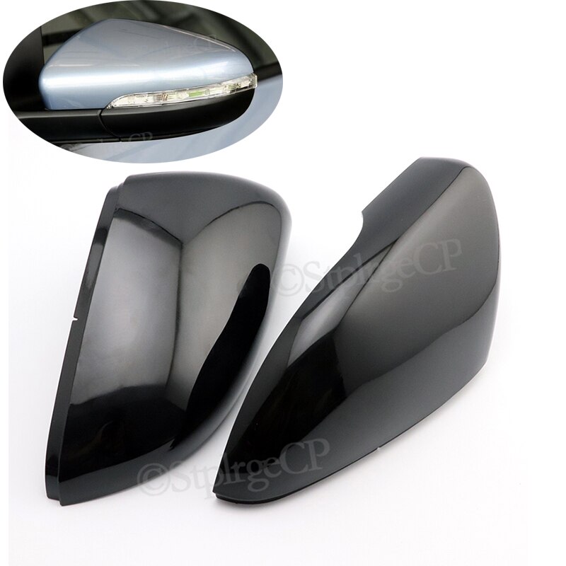 2 stk. sidespejl dæksler til vw golf 6 gti 6 golf 6 r mk6 r20 touran par vinge bakspejl cover cover cap cap sort: Lys sort