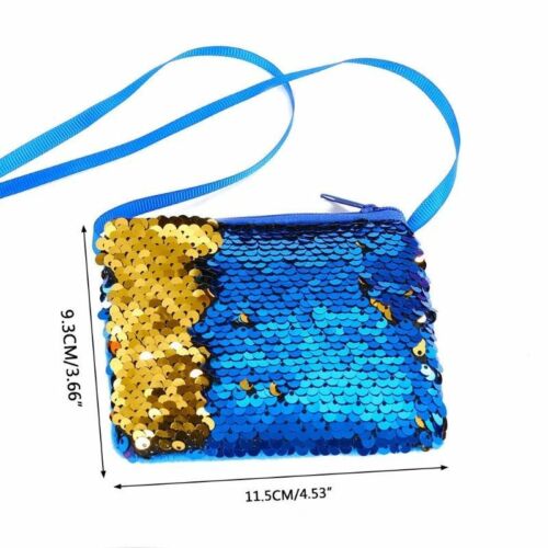 Kinderen portemonnee kinderen glanzend/bling pailletten kleine tas zak rits etui mini schouder crossbody handtas satchel