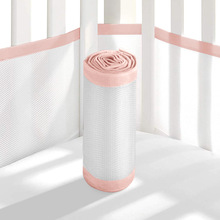 2PCS Lightweight Elastic Home Bedroom Baby Care Thread Gluing Anti-collision Breathable Mesh Polyester Detachable Crib Bumper