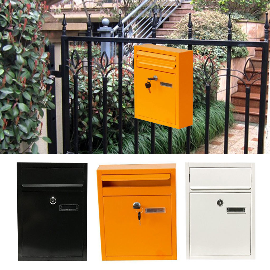 Tin Metal Post Mailbox Message Suggestion Box Wall Mounted Mail Box Security Mailboxes Lockable Rural Security Mails Locking