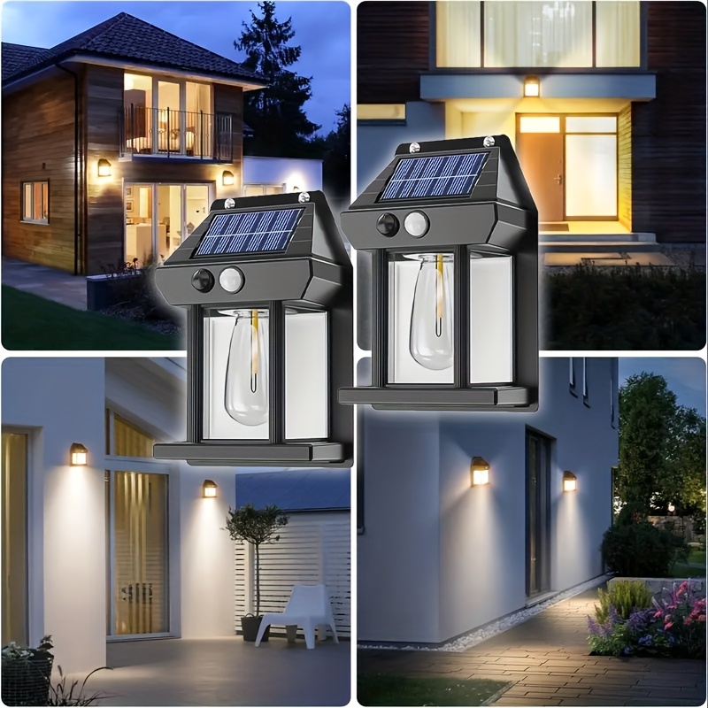 Solar Wall Lights Outdoor Dusk To Dawn Motion Sensor Garden Street Lantern Lamp Porch Lights 3 Modes for Patio Garage Street