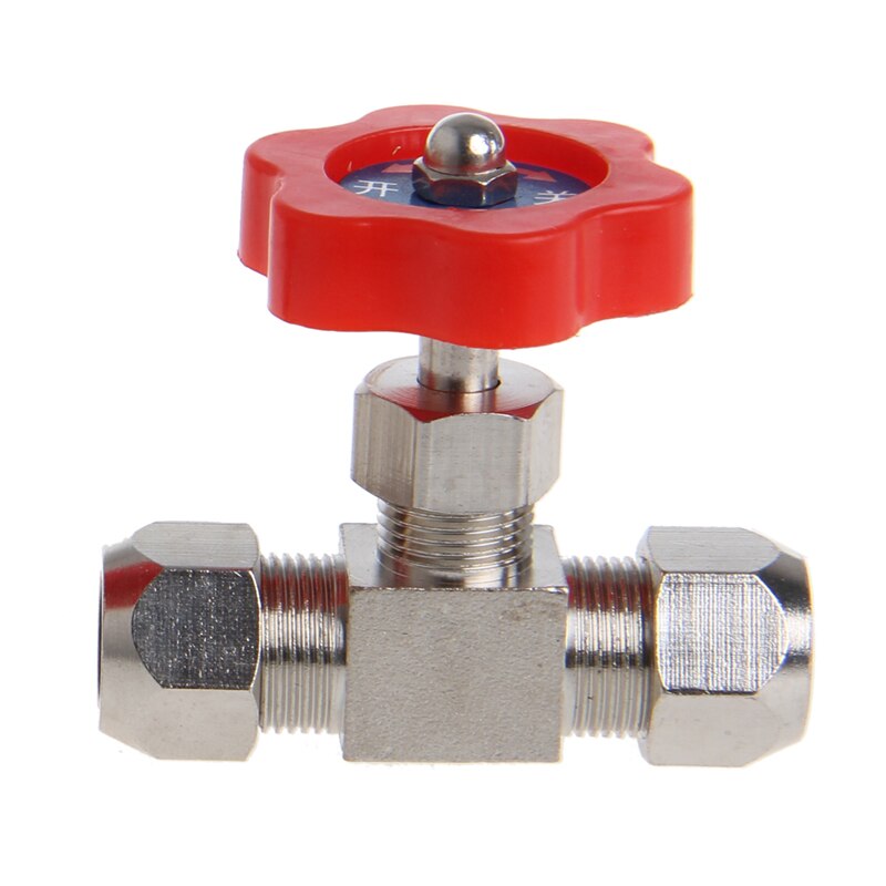 Durable Tube Nickel-Plated Brass Plug Needle Valve OD 6mm/8mm/10mm