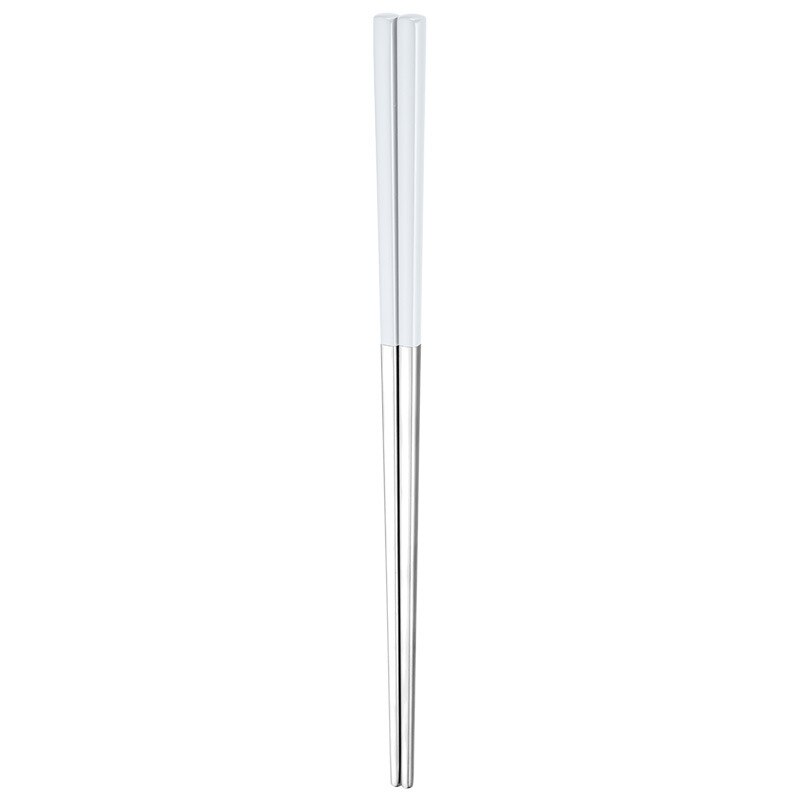 Luxury Metal Baguette Sticks Sushi Tableware Chinese Korean Chopsticks Home 304stainless Steel Chopsticks Japan Dinnerware: White silver