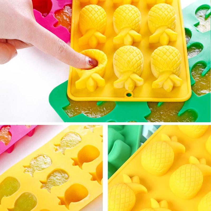 Silicone Ice Cream Molds DIY Ice Cube Mold Silicone Mold Maker Candy Kitchen Fruit DIY Chocolate Ice Mold Tool Tray E8R6