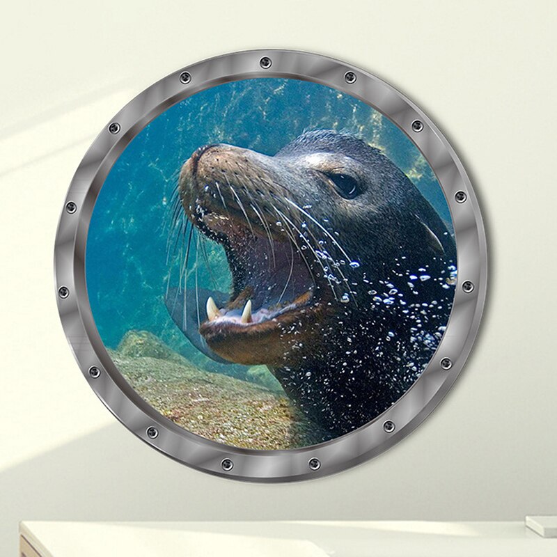 29x29cm Unterwasser Fisch Zauberstab Aufkleber Wasserdichte Delphin Schildkröte Aufkleber Für Waschmaschine Dekoration Für Schlecht Abziehbilder PVC