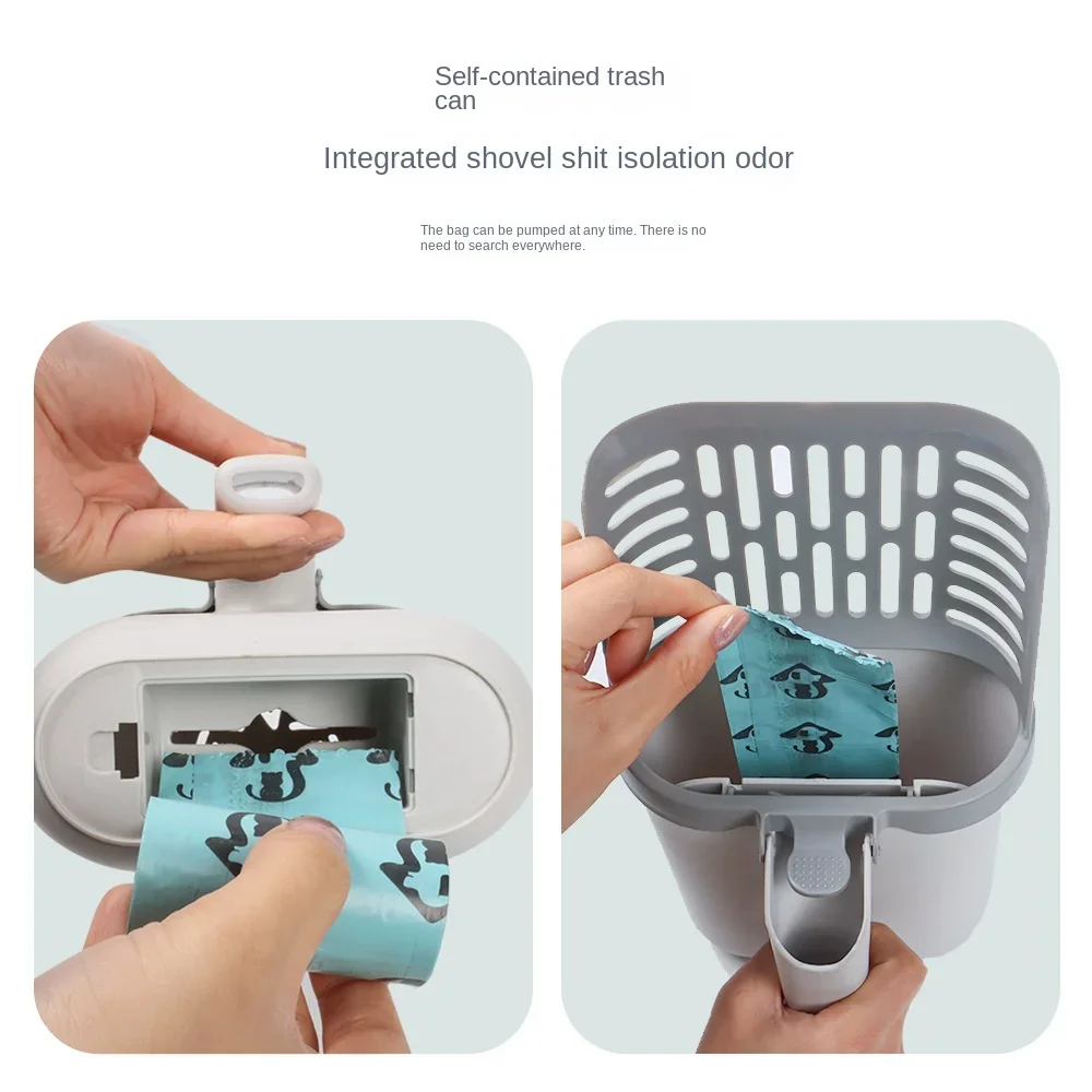 Bredere Kattenbak Schep Zelfreinigende Schep Met Navulzakjes Grote Kattenbak Vuilnisbak Afvalbak Huisdierbenodigdheden