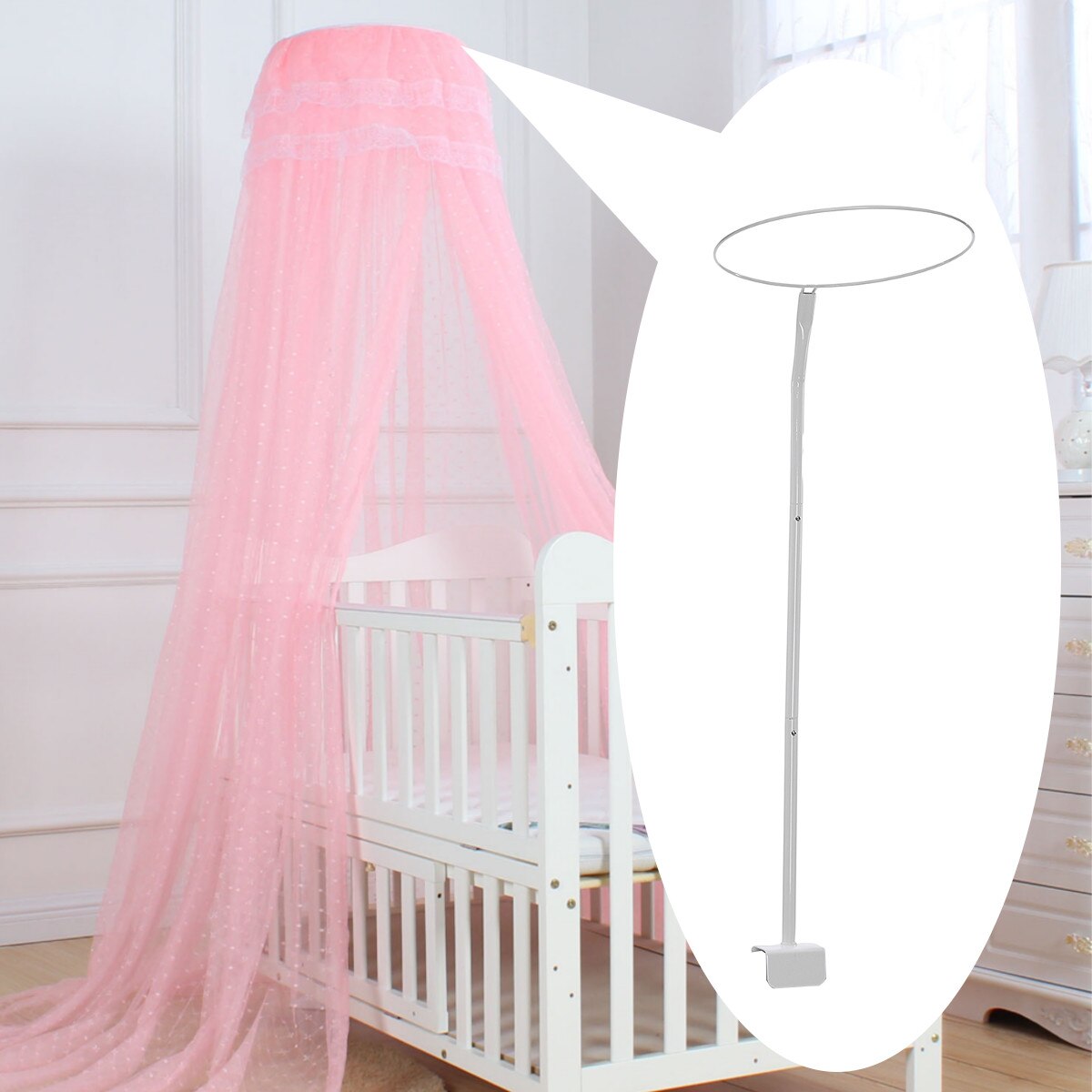 Summer Mosquito Net Stand Crib Net Holder Baby Crib Mosquito Netting Holder Universal Canopy Drape Holder Bed Support