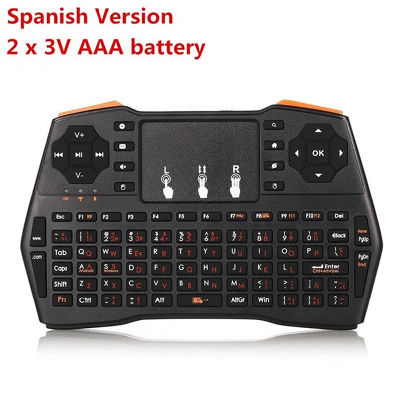 I8 Plus Drahtlose Tastatur 2,4 GHz Russisch oder Englisch Tasten Luft Maus Fernbedienung Touchpad Für Android Tv Kasten Notizbuch Tablette Pc: Spanien I8 Plus