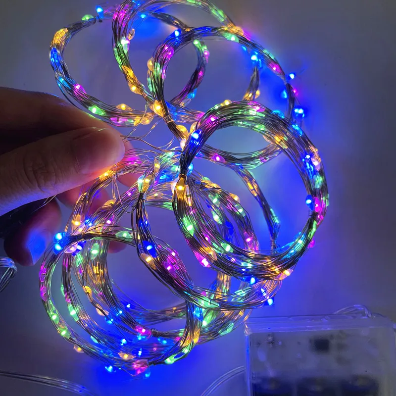Christmas Lights Curtains for Windows Led Fairy Year Lighting Room String Battery Powered Garland Waterfalls Decorations