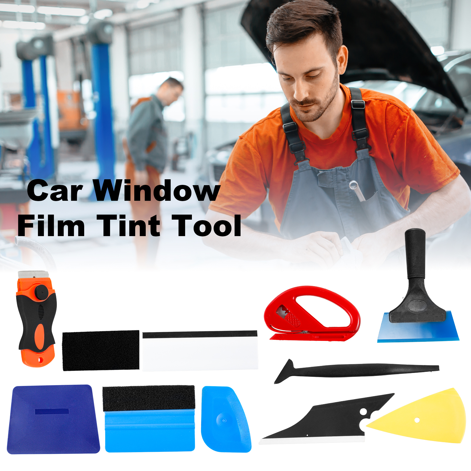 Kit de tintado para ventana de coche, herramienta de envoltura de vinilo, herramientas de tintado para ventana, película de tinte portátil, Kit de herramientas de escurridor para coche, 12 piezas