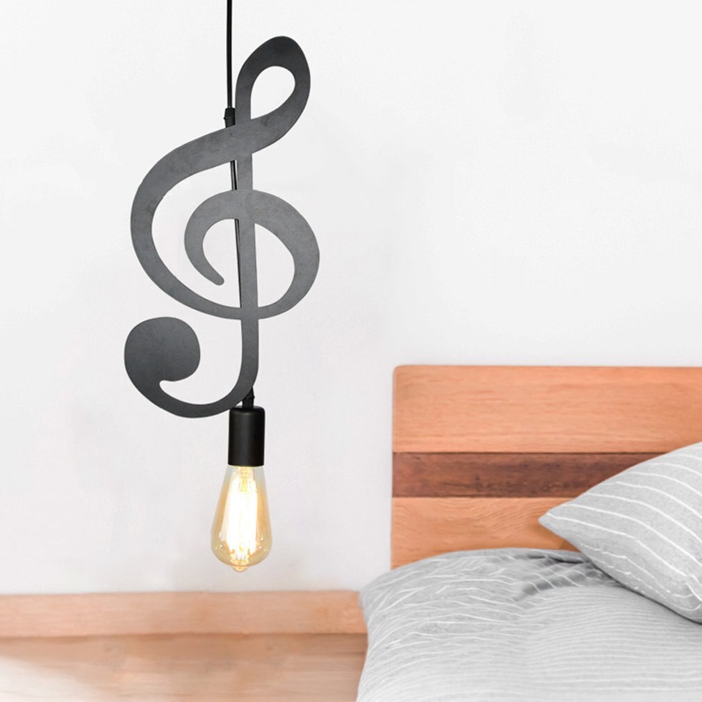 Nordic Wrought Iron Musical Notes Chandelier Modern Bedroom Living Room Decoration Small Chandelier