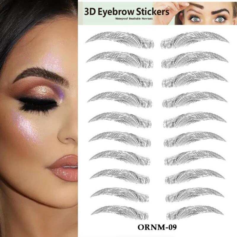 2 stücke 3D Haar-wie Augenbrauen Make-Up Wasserdicht Dauerhafte Augenbraue Aufkleber Wasser-basierend Stirn Aufkleber Falsche Augenbrauen Kosmetik neue Q20: 9