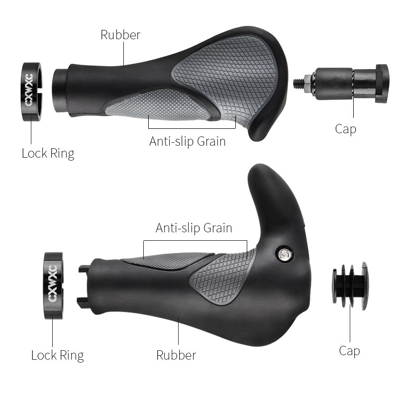 Mtb grep sykkel gummi sykkel håndtak grip bar endehette sykling terrengsykkel grep ergonomisk sykkel håndtak grep plug lock on