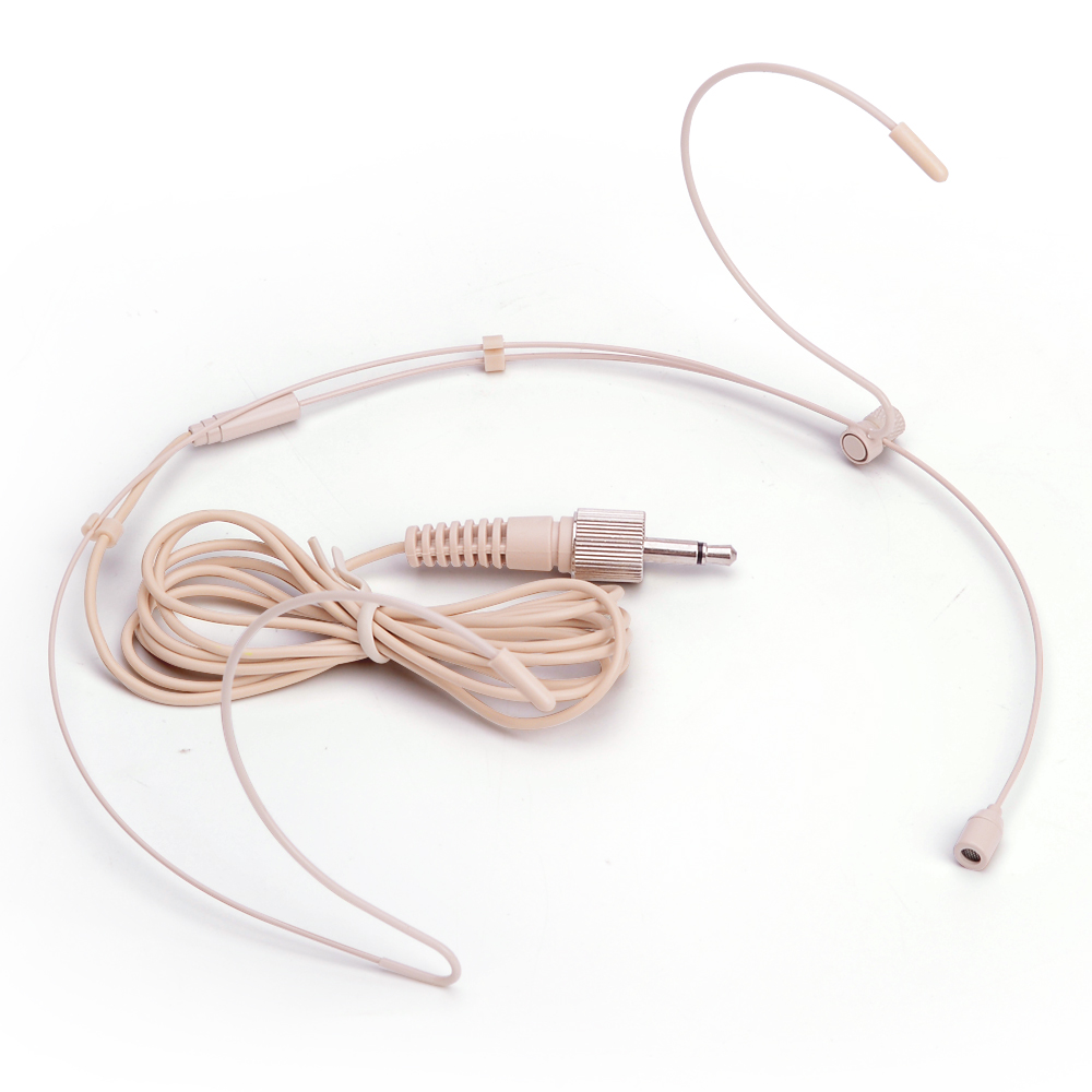 Profesjonalny mikrofon zestawu słuchawkowego do Sennheiser Shure AKG bezprzewodowy Bodypack 3.5mm zamykany 4pin 3 pin Mini XLR mikrofon na głowę: Khaki