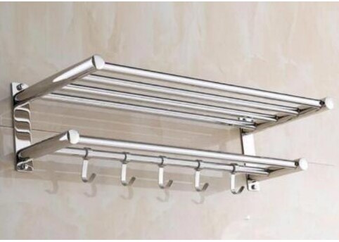 Stainless Steel Bathroom Shelves, Two Layer Towel: S 40CMX22CMX15CM