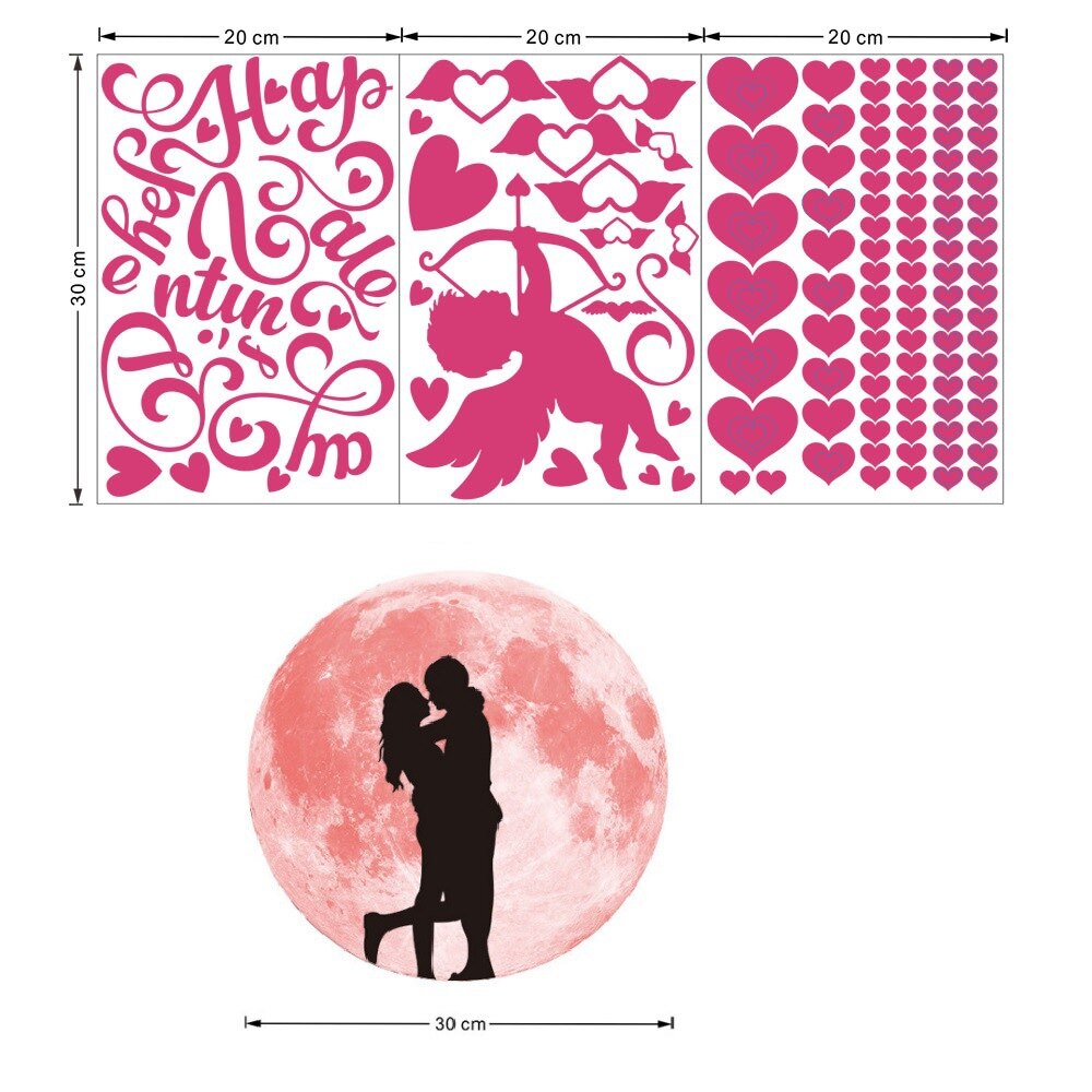 Autocollants fluorescents pour Couples, lettres d'amour qui brillent dans la nuit, pour de saint-valentin: love letters C