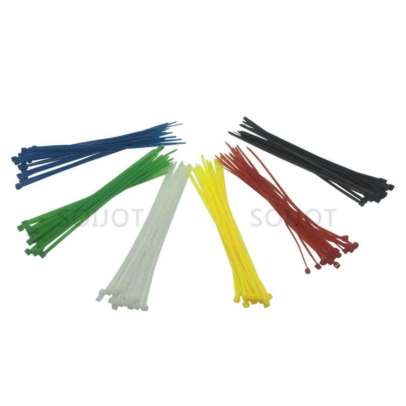 Self-Locking Plastic Nylon Wire Cable Zip Ties 100pcs Black Cable Ties Fasten Loop Cable Various specifications