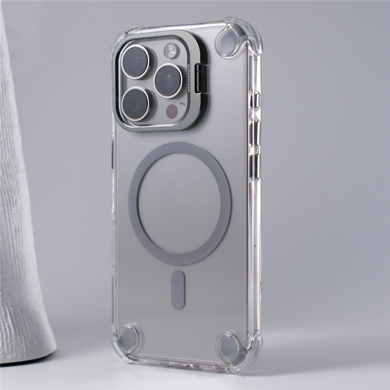 Luxe Lenshouder Clear Magsafe Telefoonhoesje Voor iPhone 16 15 14 15 Pro max Hoek Anti-val Schokbestendige Cover voor Draadloos Laden