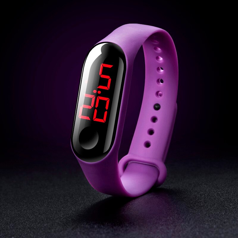 Deep 50M-relojes electrónicos deportivos luminosas para hombre y mujer, relojes de pulsera digitales F1211, LED rojo, resistente al agua: K