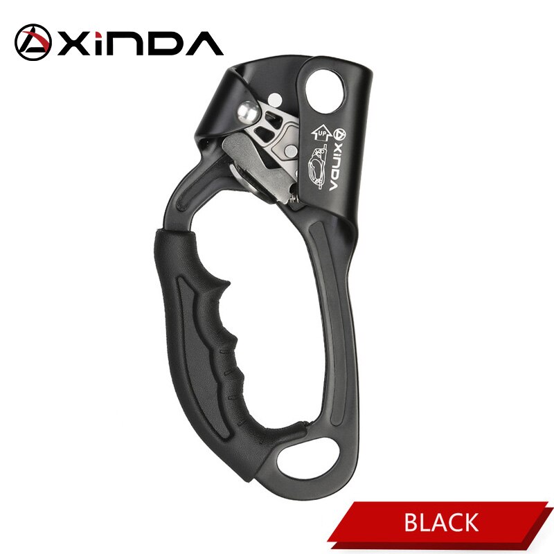 XINDA Outdoor Sports Rock Climbing SRT Right Hand Ascender Device Mountaineer Handle Ascender Climbing Rope Tools: Left Black