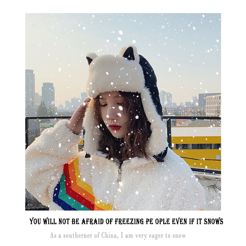 K79 Women&#39;s Hat Winter HaTt Ushanka hat For Female Thicken Cold Cap Warm Hat Windbreak Hat Warm Hat Pilot Cap Hat With Earflaps
