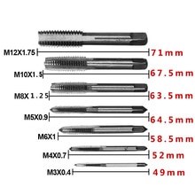 7 Pcs Metric Hss Linkse Draad Tap Pitch M3 M4 M5 M6 M8 M10 M12 Set/Vervangt Zagen draad Cutter Threading Handgereedschap