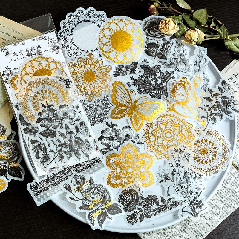 12 set/1 lot Stationery Stickers Paper Natural leaves Diary Planner Decorative Mobile Stickers Scrapbooking DIY Craft Stickers: YeYingYuMeiGui