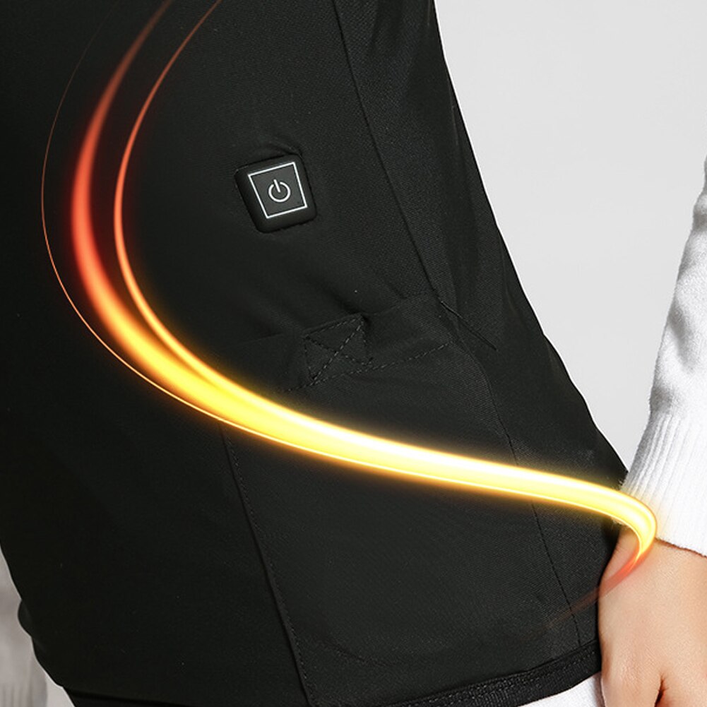 Chaleco eléctrico inteligente con USB para invierno, dispositivo con calefacción, 3 niveles de temperatura ajustables, para el Abdomen y la espalda, para senderismo y ciclismo al aire libre