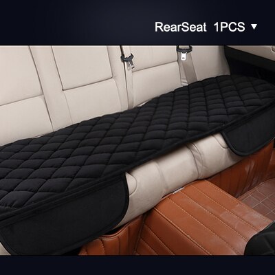 Karcle-cojín para asiento de coche, Protector de felpa de terciopelo cálido para invierno, accesorio para asiento de conductor, estilismo: Black Rear 1 PCS