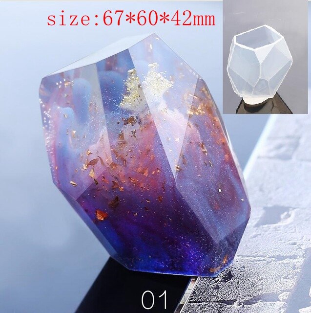 Transparente molde de silicona flor Uv resina epoxi decorativo arte DIY moldes de piedra para colgante de joyería haciendo herramientas: A002-1