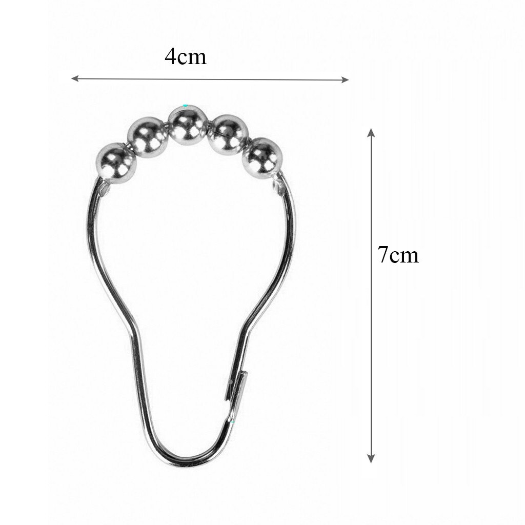 Rullboll duschdraperi krokar ringar silver färg duschdraperi ring krokar 24/36/48 st utan rost lätt att installera