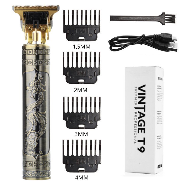 Maquinilla de afeitar de peluquero para hombres, afeitadora recargable estilo Retro T9 con cabezal de aceite, cortadora de pelo inalámbrica para niños, afeitadora de estilismo para mascotas