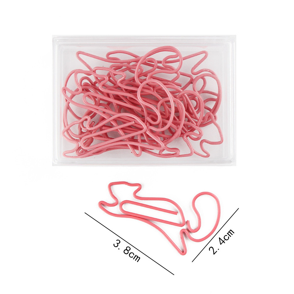 12 Pcs Cute Rose Gold Airplane Shape Paper Clips Escolar Bookmarks Photo Memo Ticket Clip Stationery School Supplies: Pink Fox-12pcs
