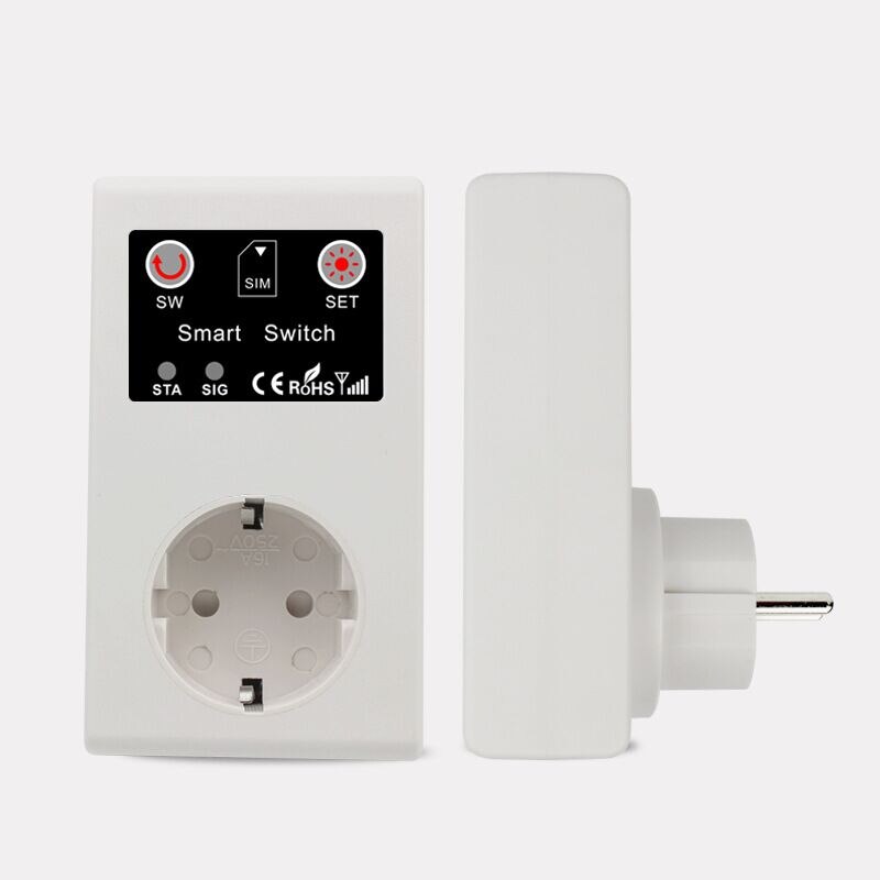 16A GSM SMS Smart Power Socket Outlet Temperature Sensor Controller Plug Intelligent Relay Switch Home Automation Remote Control
