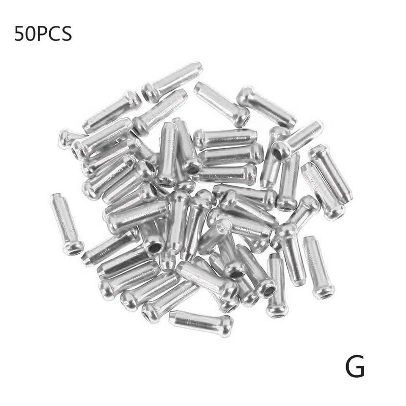50pcs Aluminum Alloy Brake Wire End Cap Cable Parts Accessories Parts Cap Cables Brake Shift Bicycle Cover Bike Core Gear L W3U6: silver