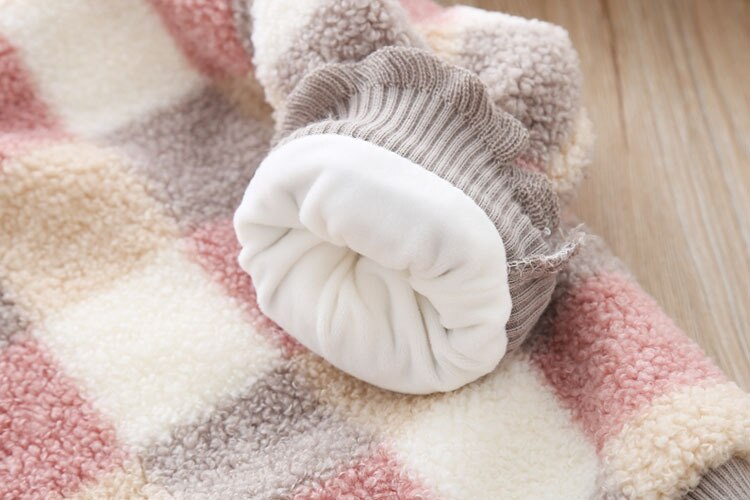 Babymeisjeskleding winter wollen warme dikke dubbellaagse geruite trui pullover hoge kraag modieuze jas