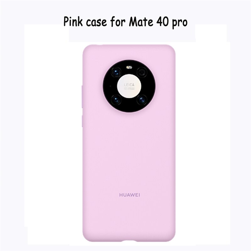 Oficial original huawei companheiro 40/companheiro 40 pro silicone caso capa traseira macia com fibra dentro capa escudo para mate40/mate40 pro: Mate40pro Pinkpurple