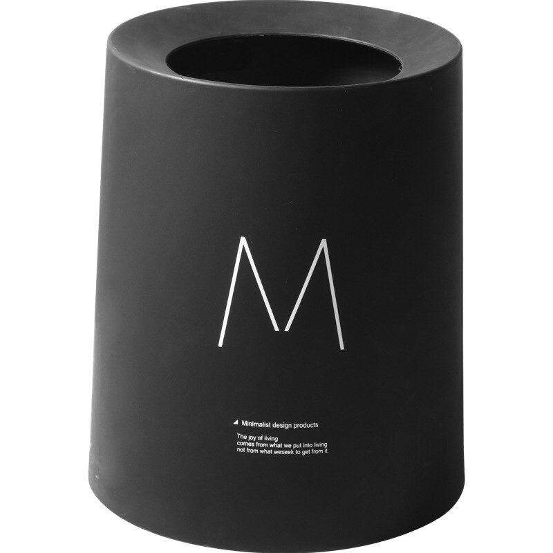 Uncovered Trash Can Living Room Bucket Garbage Office Dustbin Online Red Round Double-layer Bedroom Household Cleaning