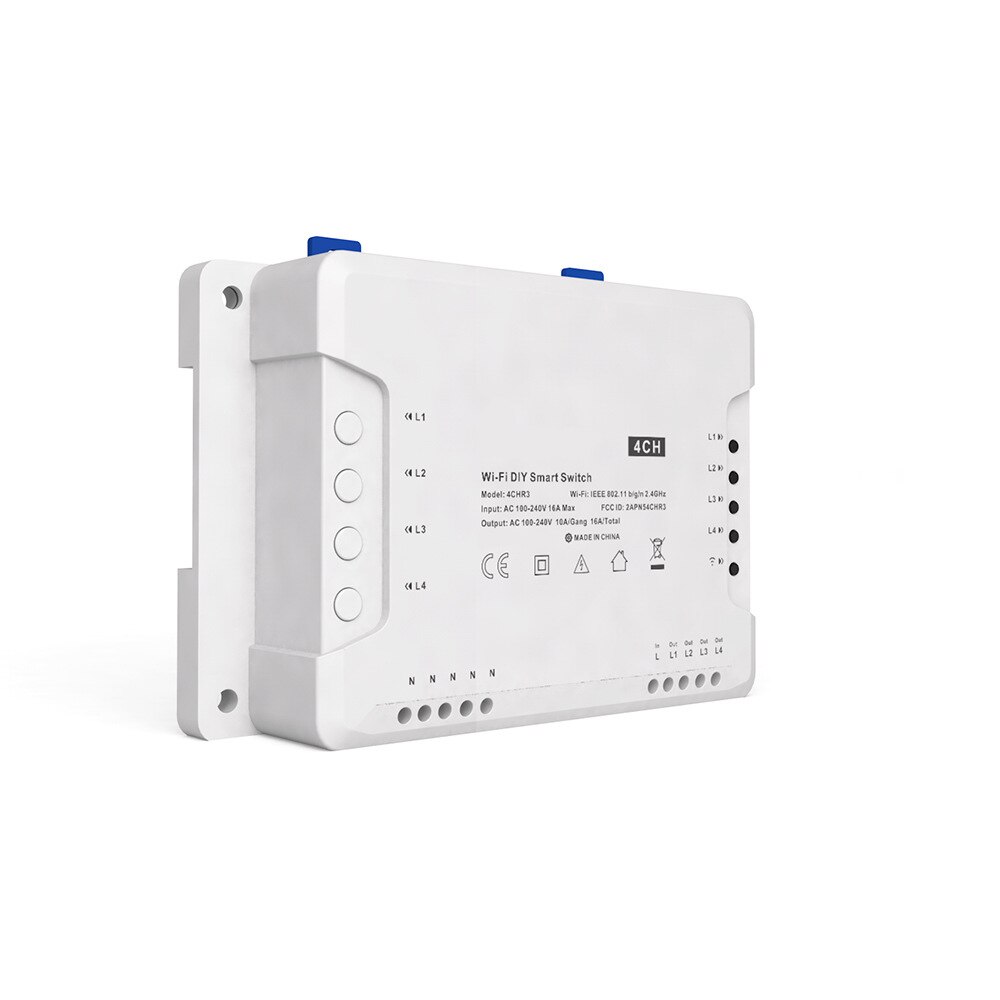 Smart 4- kanals relæ switch modul kompatibelt med apple homekit til smart home light control