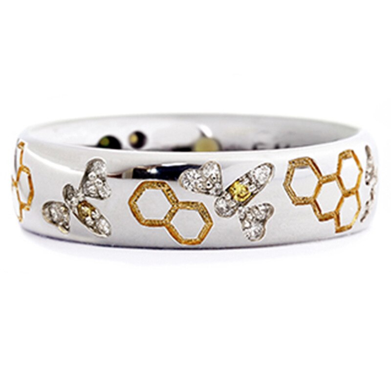 Beliebte Waben Ziron Ringe für Frauen Temperament Hochzeit Band Engagement Party Ring Schmuck Hand Zubehör