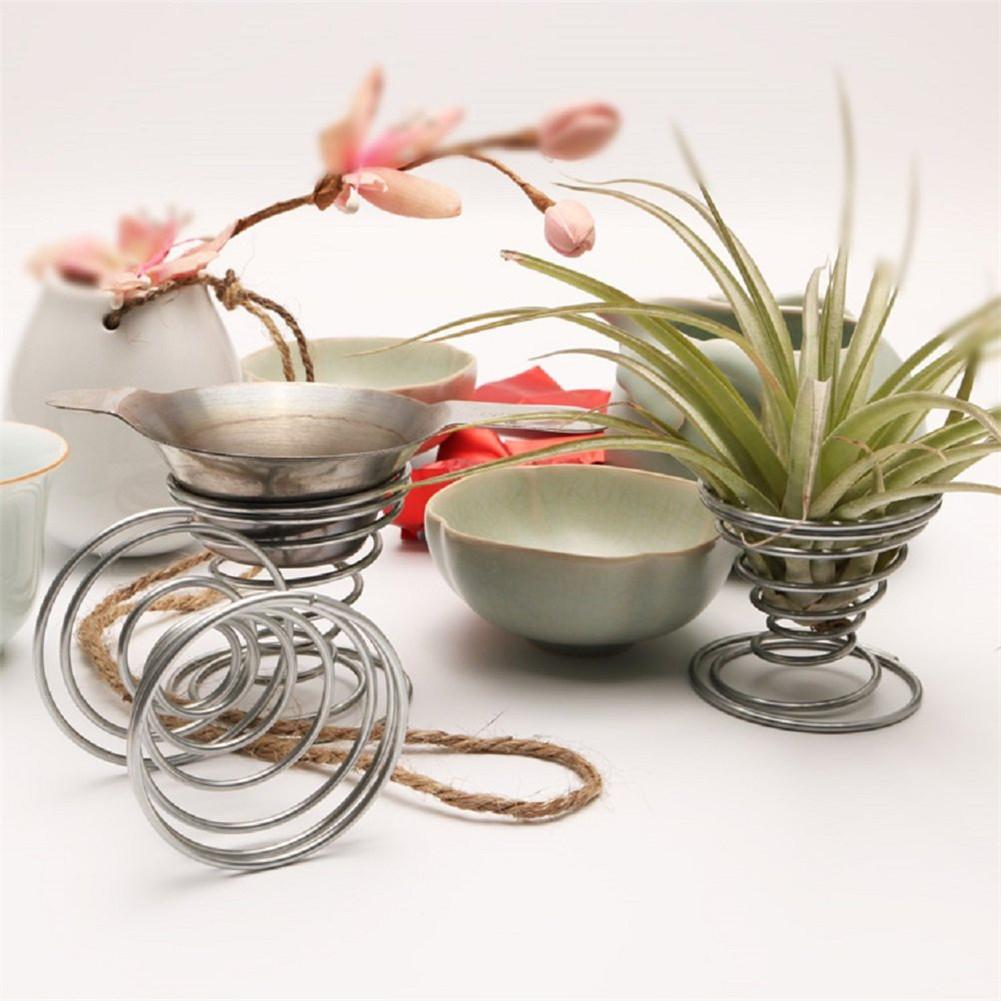 Air-plant Container Air Plant Stand Tabletop Stainless Steel Display Racks Holder Flower Planter Garden Decor