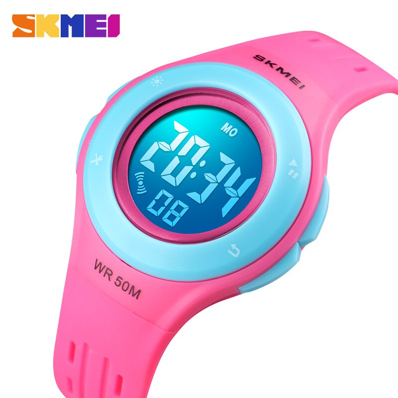 Horloges Voor Kids LED Sport Stijl kinderen Digitale Elektronische Horloge Jongens Meisjes Kinderen Cartoon 50 M Waterdicht Horloge SKMEI: Rose Blue