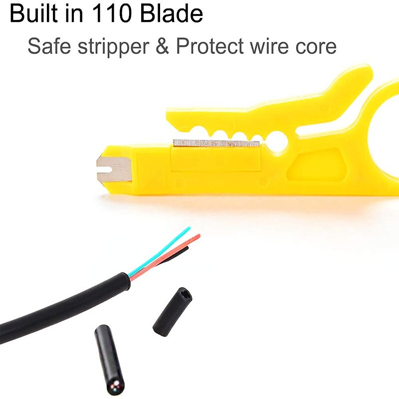 HTOC Mini Wire Stripper Krimptang is geschikt voor RJ11 RJ45 Netwerkkabel Telefoonlijn Computer UTP Crimper (3PCS)