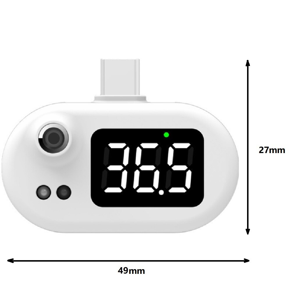VIRWIR K8 Phone Expansion Dock Thermometer Portable LCD Infrared Human Body Thermometer Support 32-42 Degree Celsius Measurement