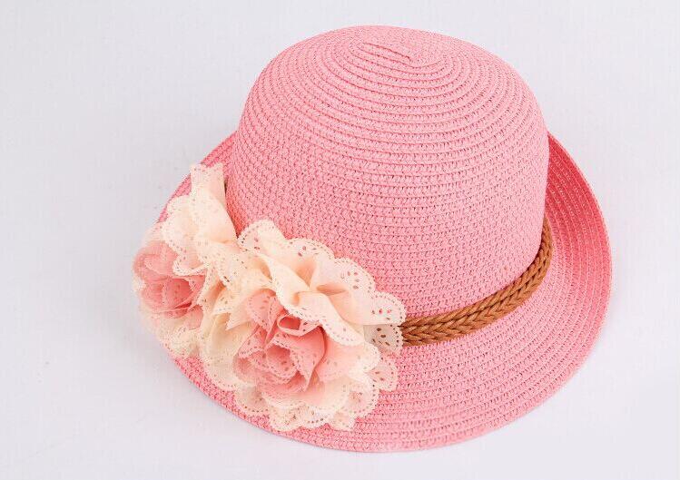 2017 nowe letnie dzieci kwiatowy kapelusze słomkowe kapelusz fedora dzieci przyłbica plaża słońce dziewczynek Sunhat szeroki kapelusz z opadającym rondem Panama dla dziewczyny: 3