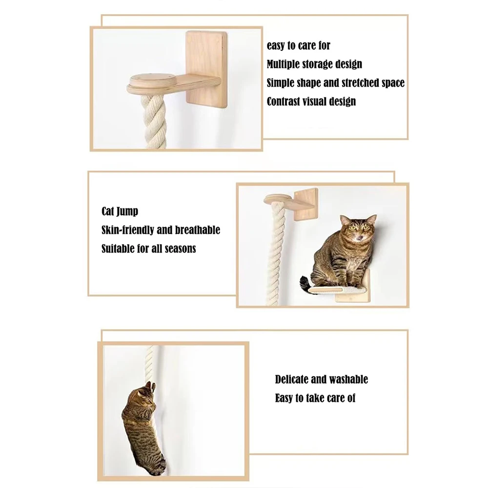 Katze Wand Klettern Regale Sisal Seil Kletterer Baum Kratzbaum Hängematte Interaktive Spielen Spielzeug Dschungel Gym für Indoor Katzen