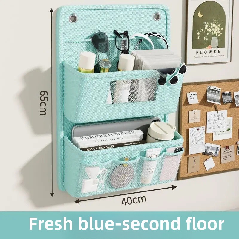 Hanging Storage Bag Closet Organizer for Dormitory And Home Miscellaneous Items Storage No Drilling Required Oxford Cloth Bag: green