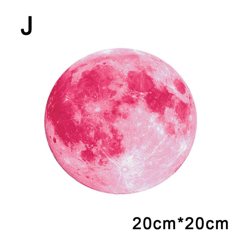 Ästhetische 3D Luminous Glow In The Dark Moon Wand Aufkleber Abnehmbare Dekoration Fluoreszierende Aufkleber Mond Wand Hause Zimmer: 20cm pink