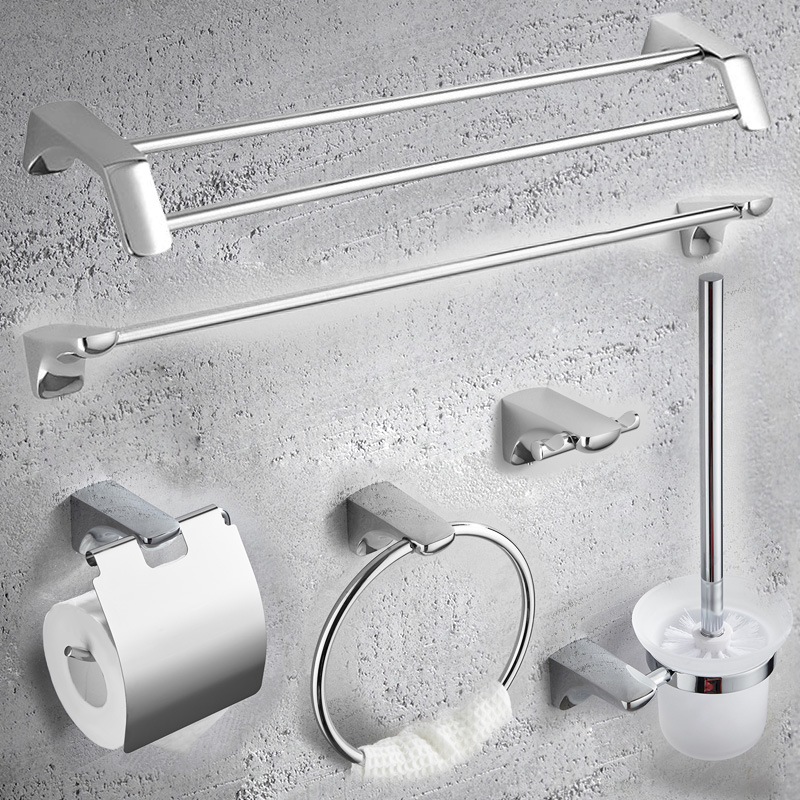 Hoogwaardige Roestvrijstalen Badkameraccessoires Set, Badkamerhaak, Papierhouder, Handdoekstang, Handdoekring, Badkamersets, Chromen 13700